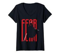 Donna Star Wars Maul Shadow Lord Fear Large Text Behind Darth Maul Maglietta con Collo a V