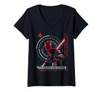 Donna Star Wars Maul Shadow Lord It Must Be Done Maul Reaching out Maglietta con Collo a V