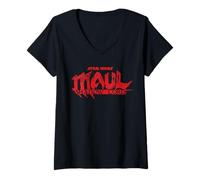 Donna Star Wars Maul Shadow Lord Series Official Big Chest Logo Maglietta con Collo a V