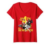 Donna Star Wars May The 4th Be with You 2026 Classic Characters Maglietta con Collo a V