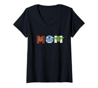 Donna Star Wars Mom Character Letters Family Trip Matching Gift Maglietta con Collo a V
