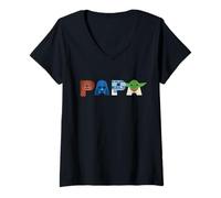 Donna Star Wars Papa Character Letters Family Trip Matching Gift Maglietta con Collo a V