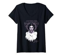 Donna Star Wars Princess Leia Street Portrait Maglietta con Collo a V