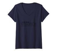 Donna Star Wars Revenge of the Sith Episode 3 Movie Logo Maglietta con Collo a V