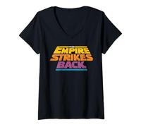 Donna Star Wars The Empire Strikes Back Retro Movie Logo Maglietta con Collo a V