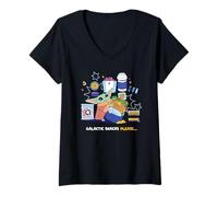 Donna Star Wars: The Mandalorian And Grogu Galactic Snacks Please Maglietta con Collo a V
