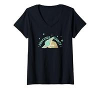 Donna Star Wars: The Mandalorian Baby Yoda Sleepy Precious Bounty Maglietta con Collo a V