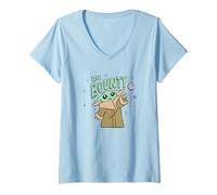 Donna Star Wars: The Mandalorian Baby Yoda The Bounty Cute Galaxy Maglietta con Collo a V
