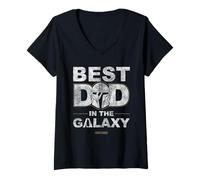 Donna Star Wars The Mandalorian Best Dad in The Galaxy Maglietta con Collo a V