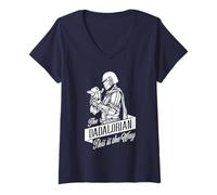 Donna Star Wars The Mandalorian Dadalorian Father's Day Maglietta con Collo a V