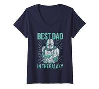 Donna Star Wars The Mandalorian Father's Day Best Dad Maglietta con Collo a V
