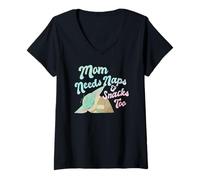 Donna Star Wars The Mandalorian Mother's Day Mom Needs Naps Maglietta con Collo a V
