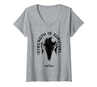 Donna Star Wars The Mandalorian Strength is Survival Maglietta con Collo a V