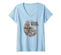 Donna Star Wars: The Mandalorian The Way Vintage Best Friends Maglietta con Collo a V