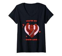 Donna Star Wars Valentine's Day You're My Chew Love Chewbacca Maglietta con Collo a V