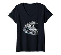 Donna Starlight Retro Musical Theatre Express Broadway Theatre Maglietta con Collo a V