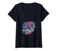 Donna Starlight Retro Musical Theatre Express Broadway Theatre Maglietta con Collo a V