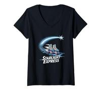 Donna Starlight Retro Musical Theatre Express Broadway Theatre Maglietta con Collo a V