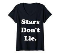 Donna Stars Don't Lie Astrology Wisdom Quote Maglietta con Collo a V