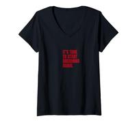 Donna Start Dreaming Again Bold Motivational Modern Citazione Retro Maglietta con Collo a V