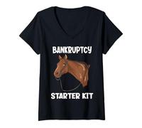 Donna Starter kit per amanti dei cavalli occidentali divertenti Maglietta con Collo a V
