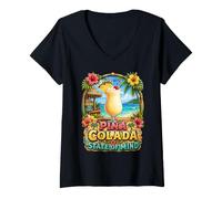 Donna Stato d'animo Piña Colada Maglietta con Collo a V