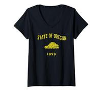 Donna Stato della Bandiera Oregon Lo Stato di Beaver Maglietta con Collo a V