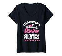 Donna Stato sentimentale di Pilates Preso Istruttore caldo Maglietta con Collo a V