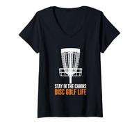 Donna Stay in The Chains Disco Golf Life Outdoor Sports Maglietta con Collo a V