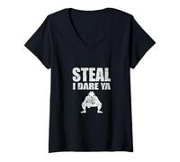 Donna Steal I Dare Ya Sports - Giocatore di softball Maglietta con Collo a V