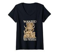 Donna Steam Punk Wanted Mad Scientist And Time Traveler Steampunk Maglietta con Collo a V