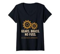 Donna Steampunk Ingegnere Steampunk Cosplay Meccanico vittoriano Maglietta con Collo a V