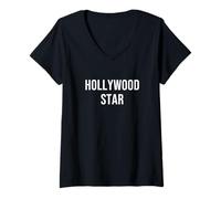 Donna Stella di Hollywood Maglietta con Collo a V
