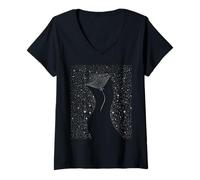 Donna Stelle cosmiche di Stingray Oceano Animali sottomarini Vita marina Maglietta con Collo a V
