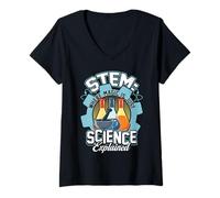 Donna STEM Educazione Scienza Amanti STEM Studenti Scienza Nerd Maglietta con Collo a V