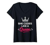 Donna STEM Girl Women in Science Scienziato Sassy Smart è Sexy Maglietta con Collo a V