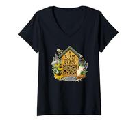 Donna STEM House Ready Api Solitarie Rifugio in Giardino Maglietta con Collo a V