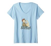 Donna Steminist Rosie The Riveter femminista retrò Maglietta con Collo a V
