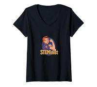 Donna Steminist Rosie The Riveter femminista retrò Maglietta con Collo a V