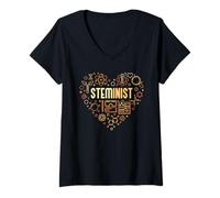 Donna Steminist - Scienza, Tecnologia, Ingegneria e Matematica - STEM Maglietta con Collo a V