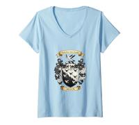 Donna Stemma della Famiglia Allen Maglietta con Collo a V