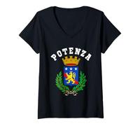 Donna Stemma Potenza Maglia Bandiera Calcio Maglietta con Collo a V
