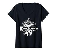 Donna Stencil Puzzolente TMNT Shredder Foot Soldier Graffiti Classic Maglietta con Collo a V