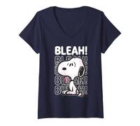 Donna Stencil Snoopy Graffiti Splat Bleah LOL dei Peanuts, Anni '90 Maglietta con Collo a V