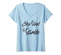 Donna Step Dad Of Bride Wedding Party Corrispondenza Bianco Maglietta con Collo a V