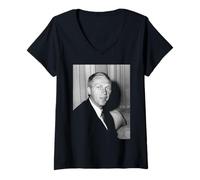 Donna Steve McQueen Magnifico Sette Attori Motociclista 1964 Maglietta con Collo a V