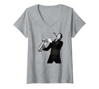 Donna Steve Norman di Spandau Ballet Sax Chris Duffy Fotografia Maglietta con Collo a V