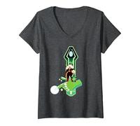 Donna Steven Universe Peridot And Jasper Maglietta con Collo a V, Grigio Scuro, M