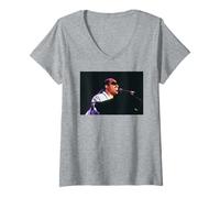 Donna Stevie Wonder Free Characters Era 1989 Maglietta con Collo a V