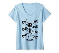 Donna Stick figura ow ow ow ow personaggio Maglietta con Collo a V